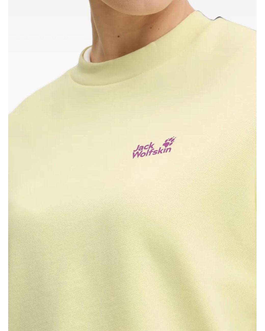 Jack Wolfskin Yellow Celebrate The Paw Logo-Print Sweatshirt