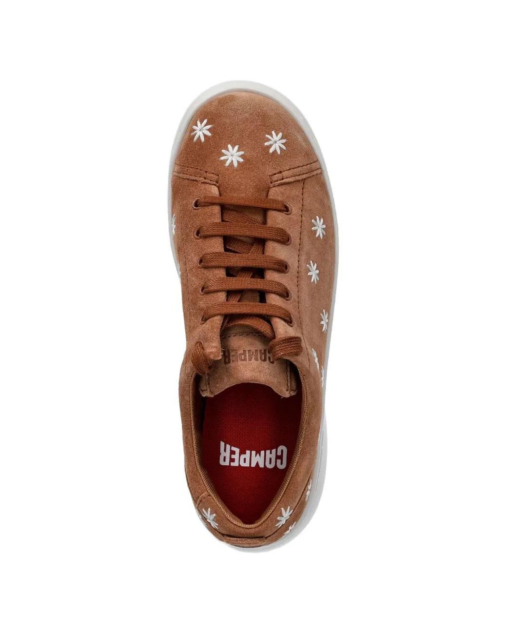 Camper Brown Floral Lace-Up Sneakers