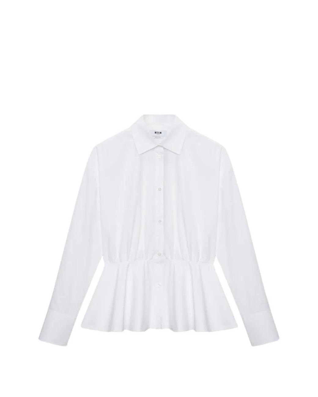 MSGM White Peplum Shirt