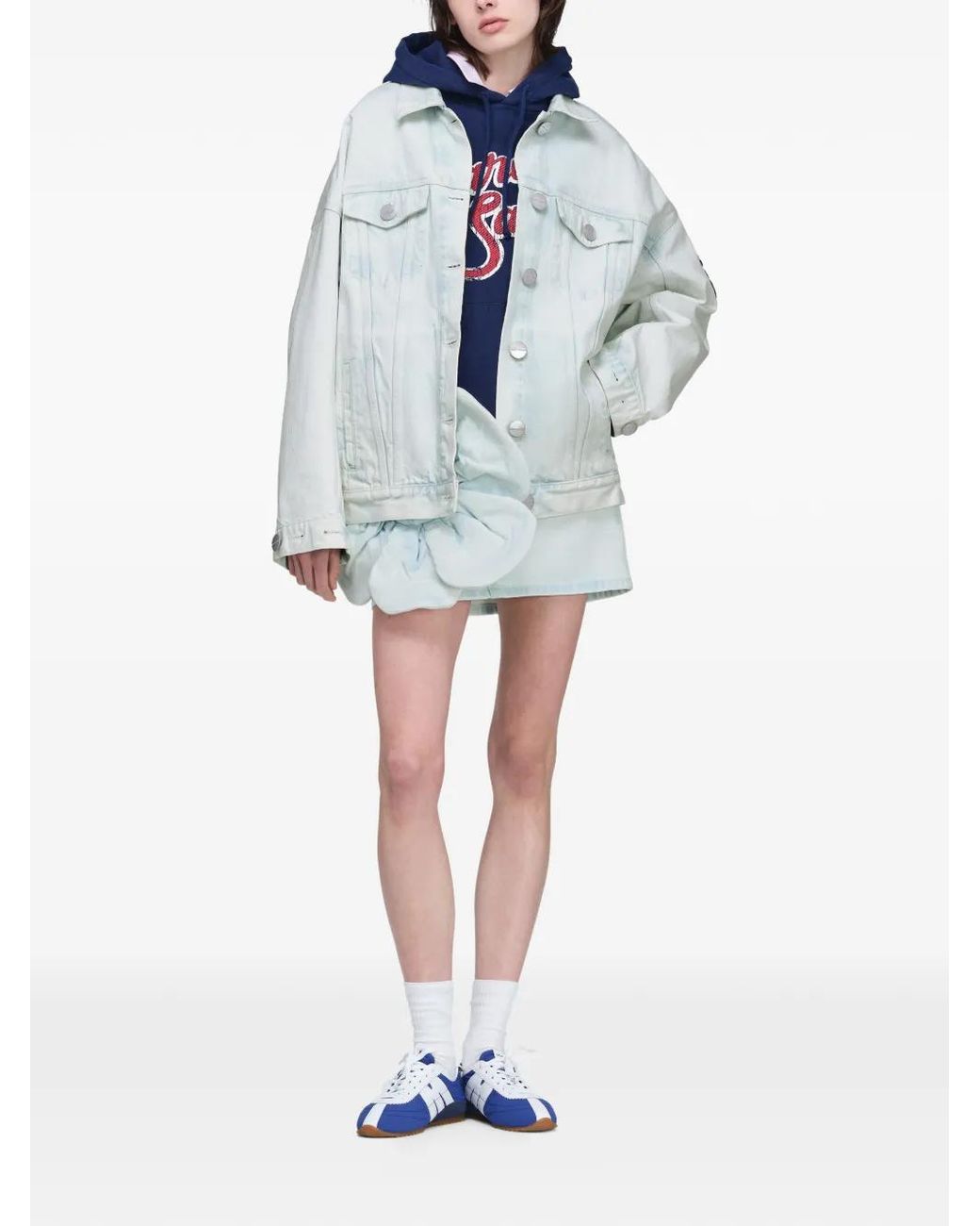 Marc Jacobs White Logo-Patch Denim Jacket