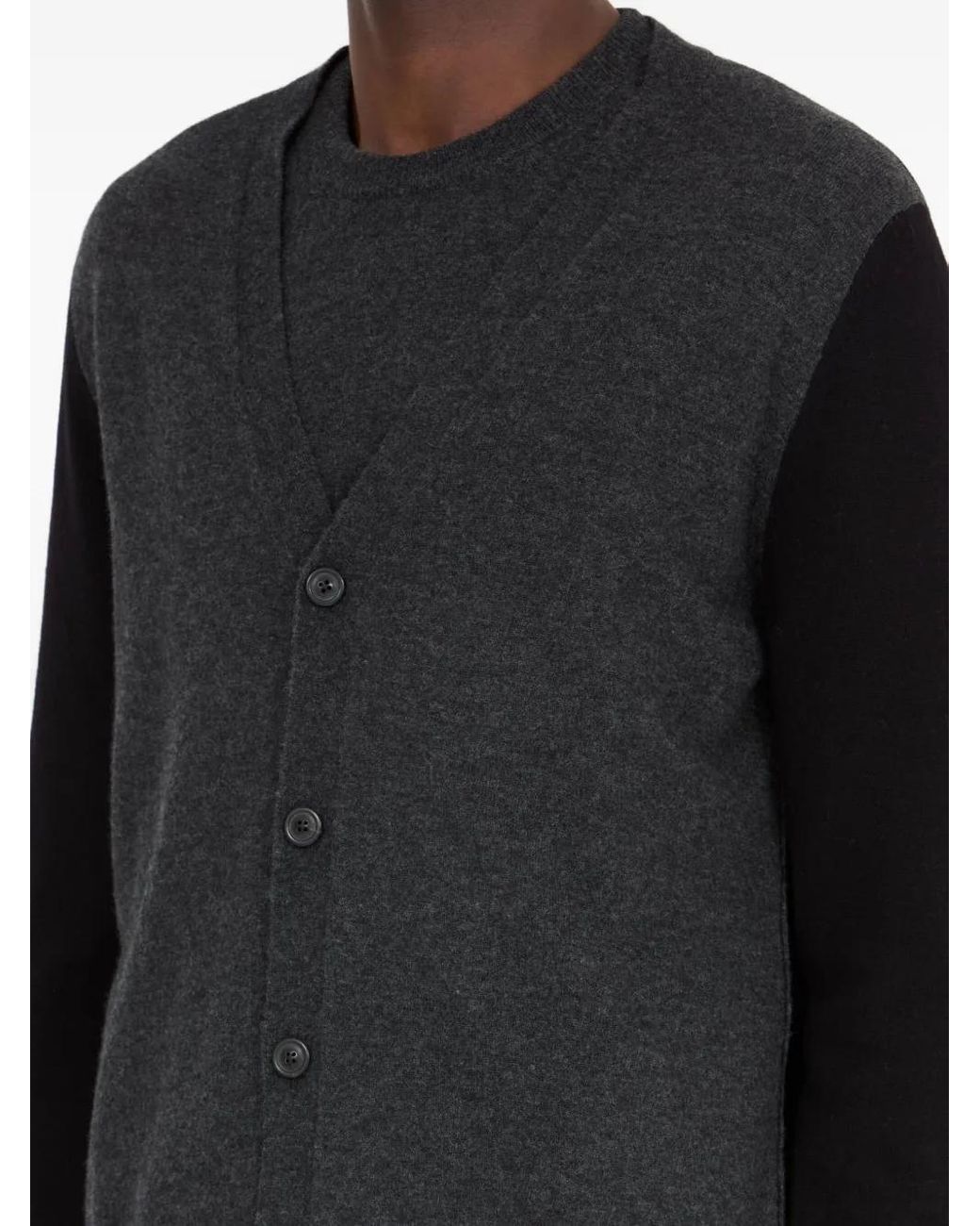 Maison Margiela Black Wool Cardigan for men