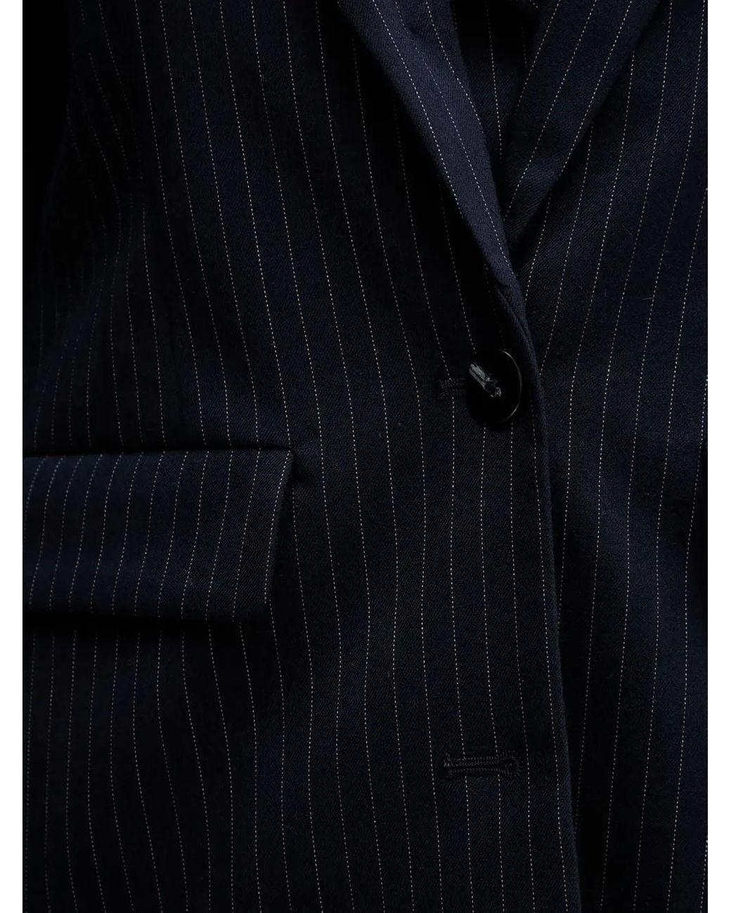 Benetton Blue Pinstripe Pocket Blazer