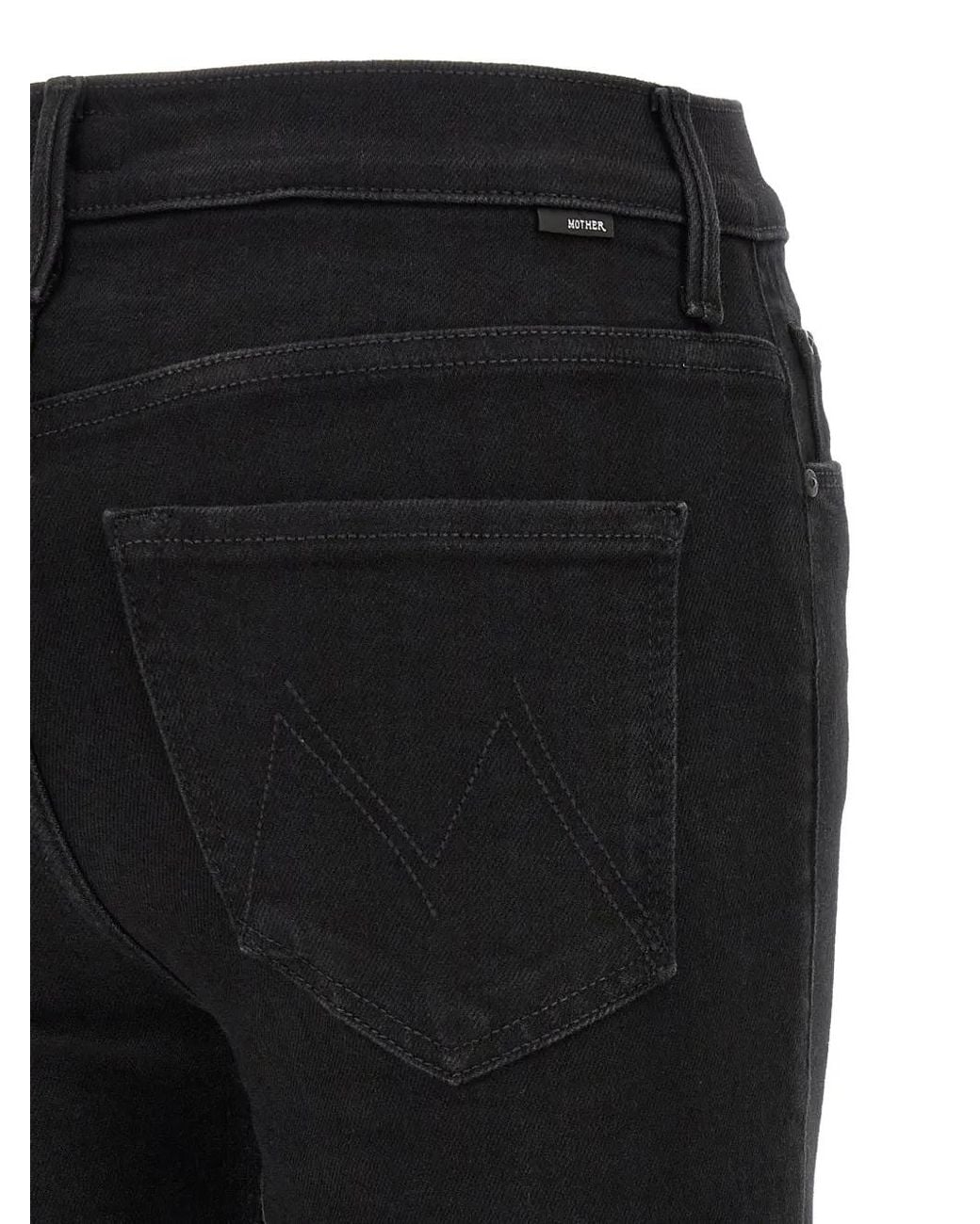 Mother Black The Weekender Mid-Rise Flared Jeans