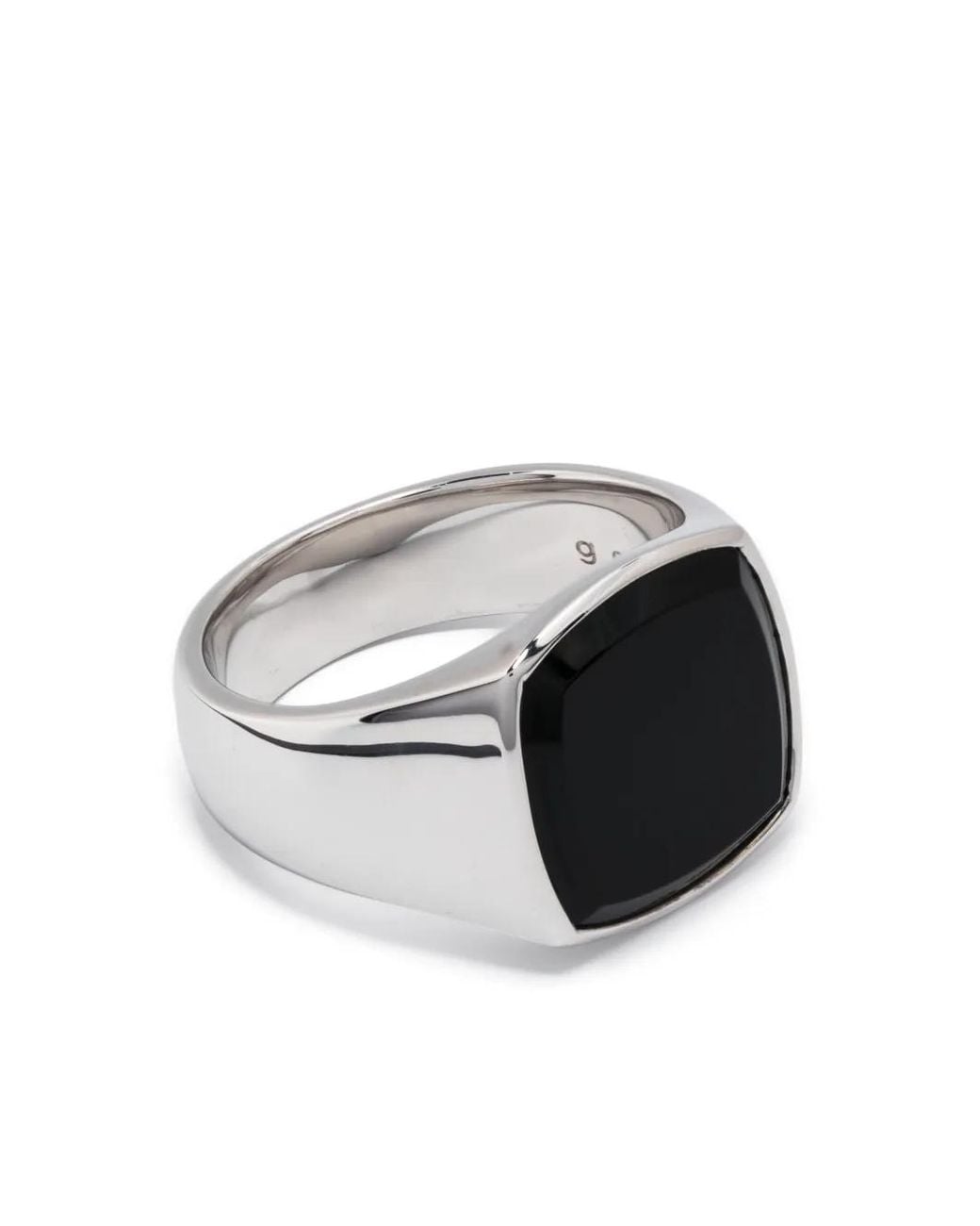 Tom Wood Metallic Cushion Polished Onyx Ring