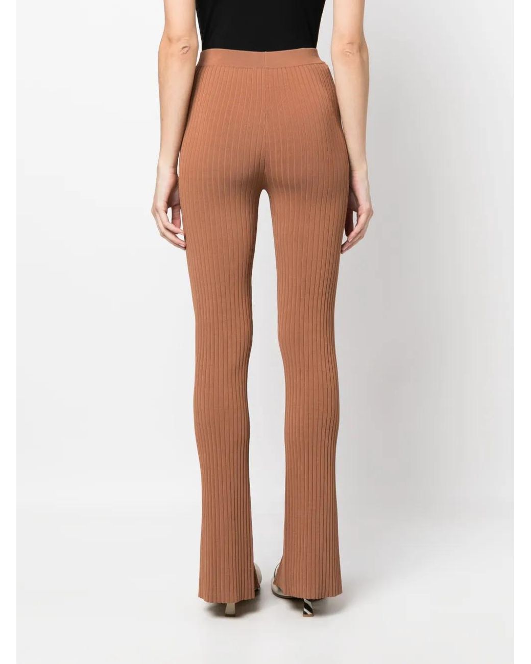 Nanushka Brown Front-Slit Leggings
