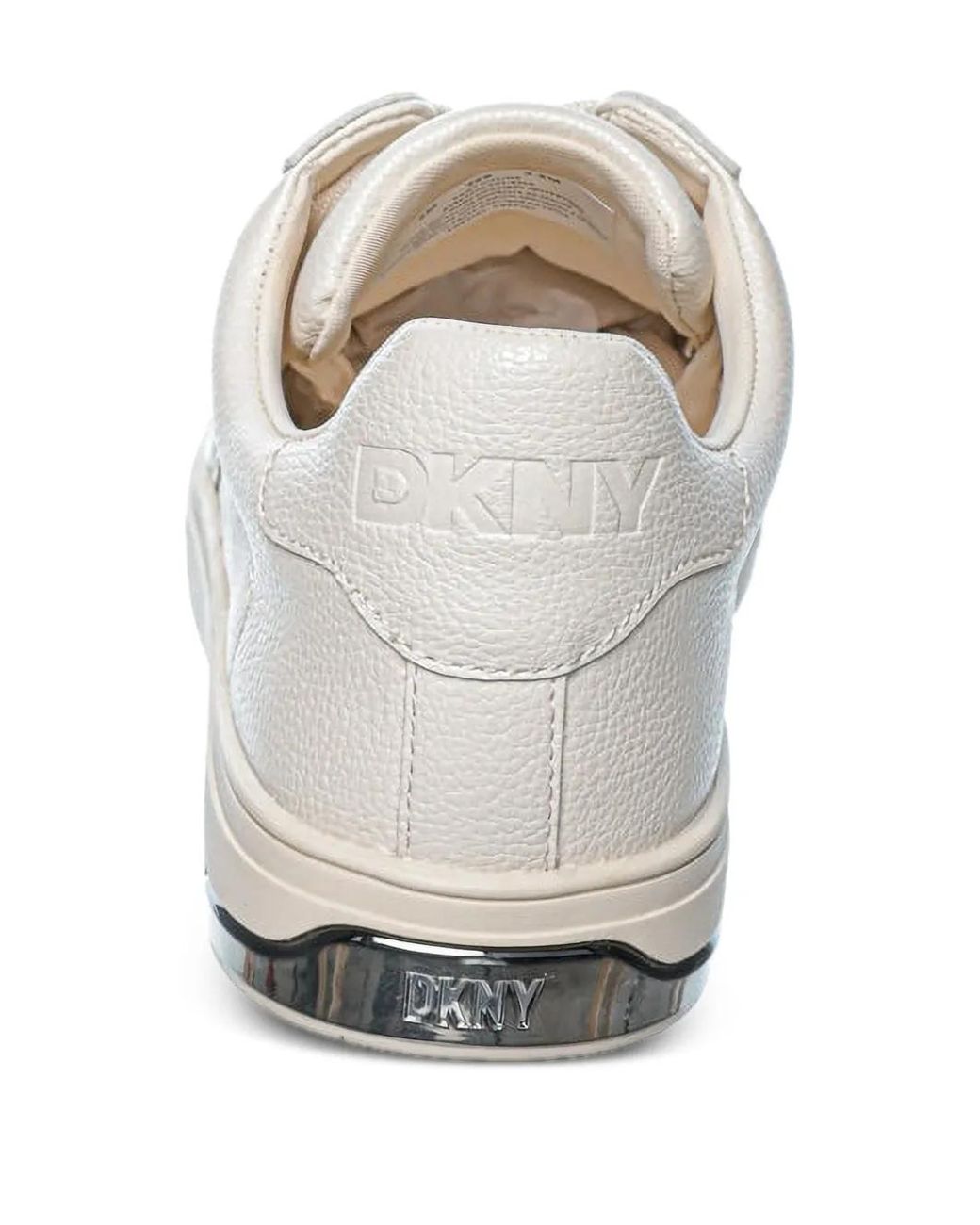 DKNY White Aisling Logo-Embossed Sneakers