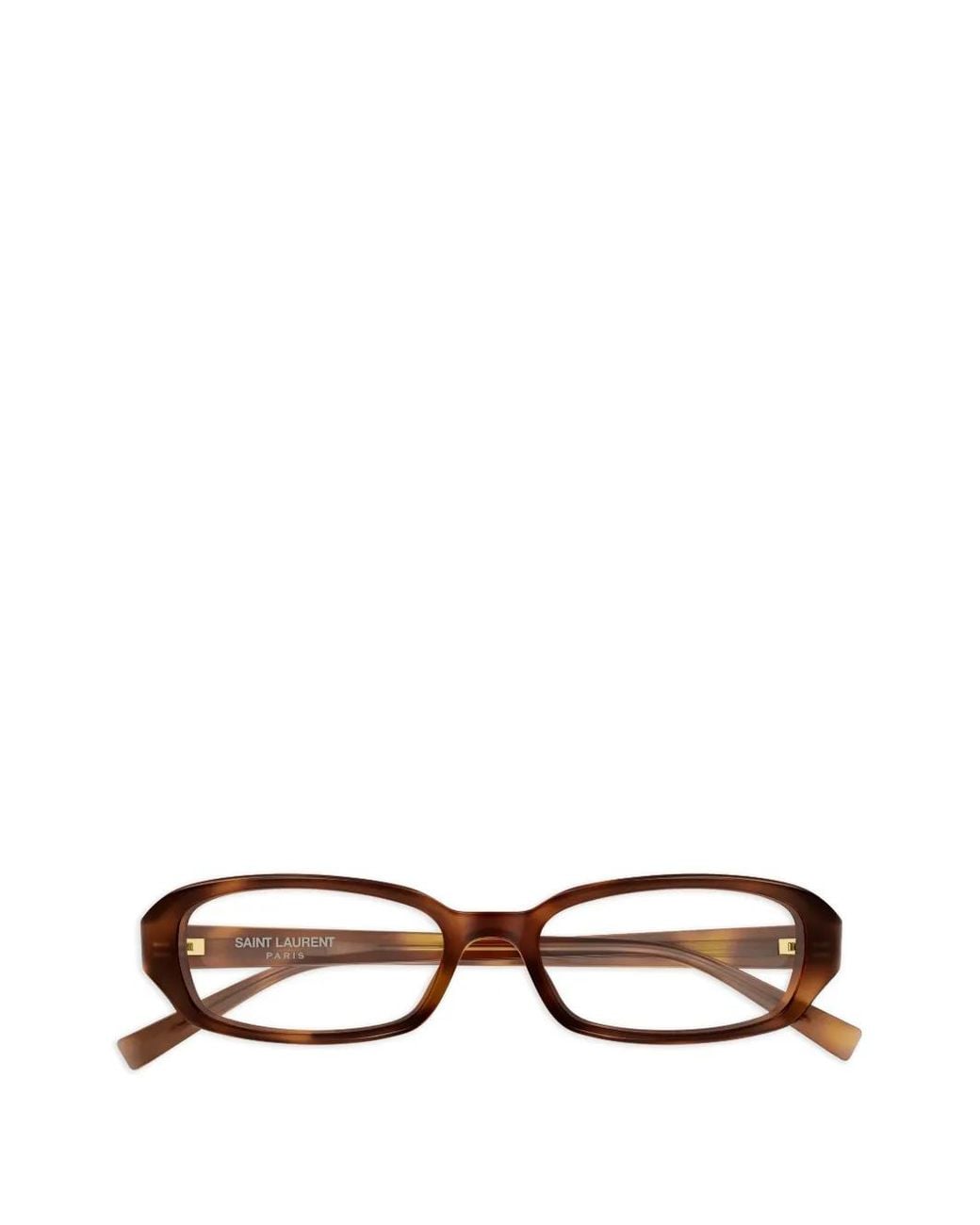 Saint Laurent Brown Rectangle-Frame Glasses for men