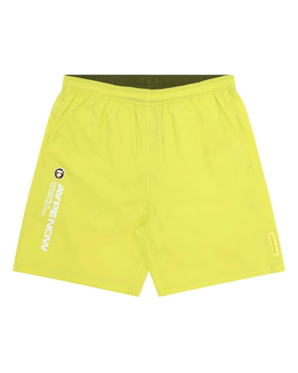 Aape By A Bathing Ape Yellow Logo-Print Elasticated Shorts for men