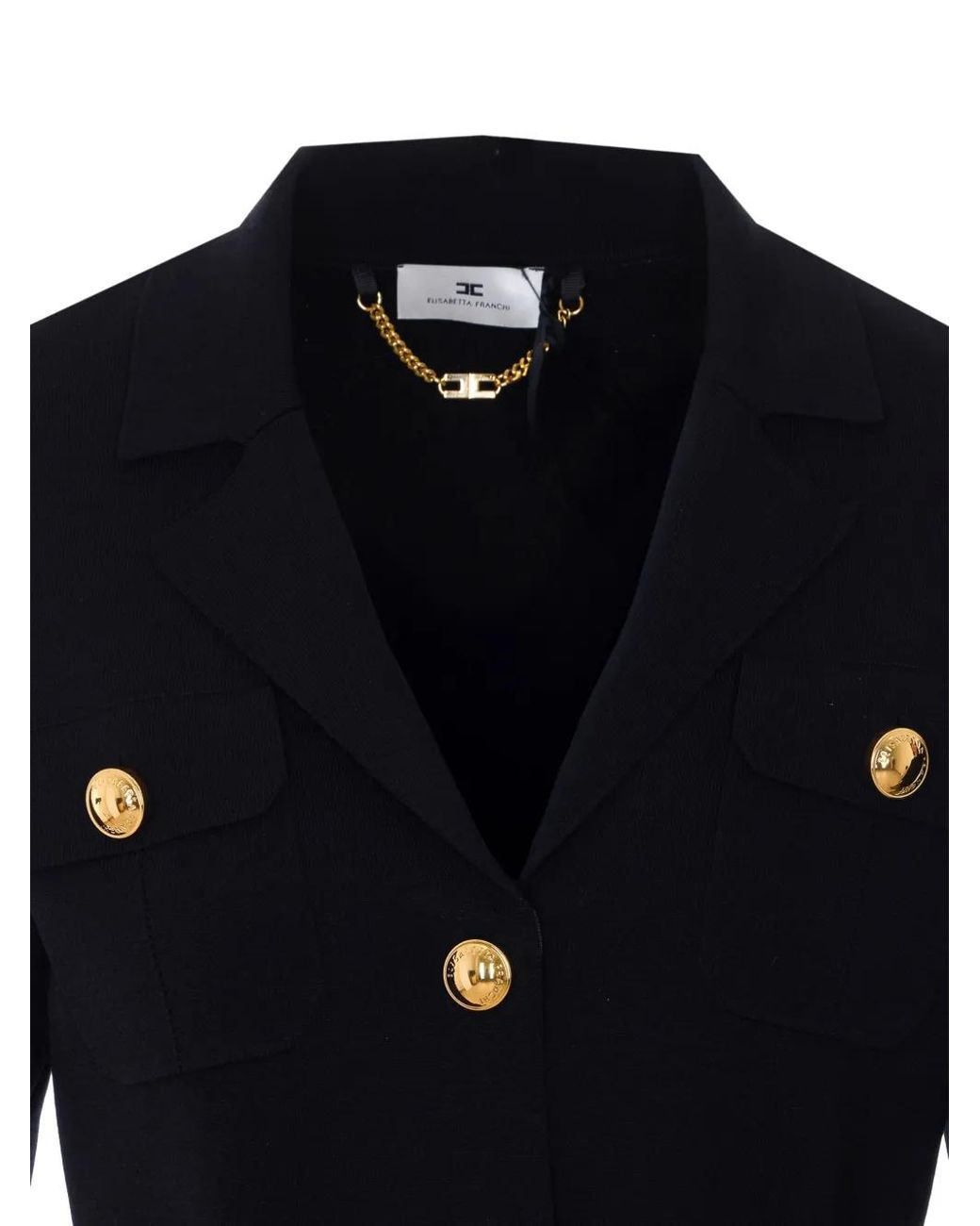 Elisabetta Franchi Blue Full Milano Stitch Knit Jacket