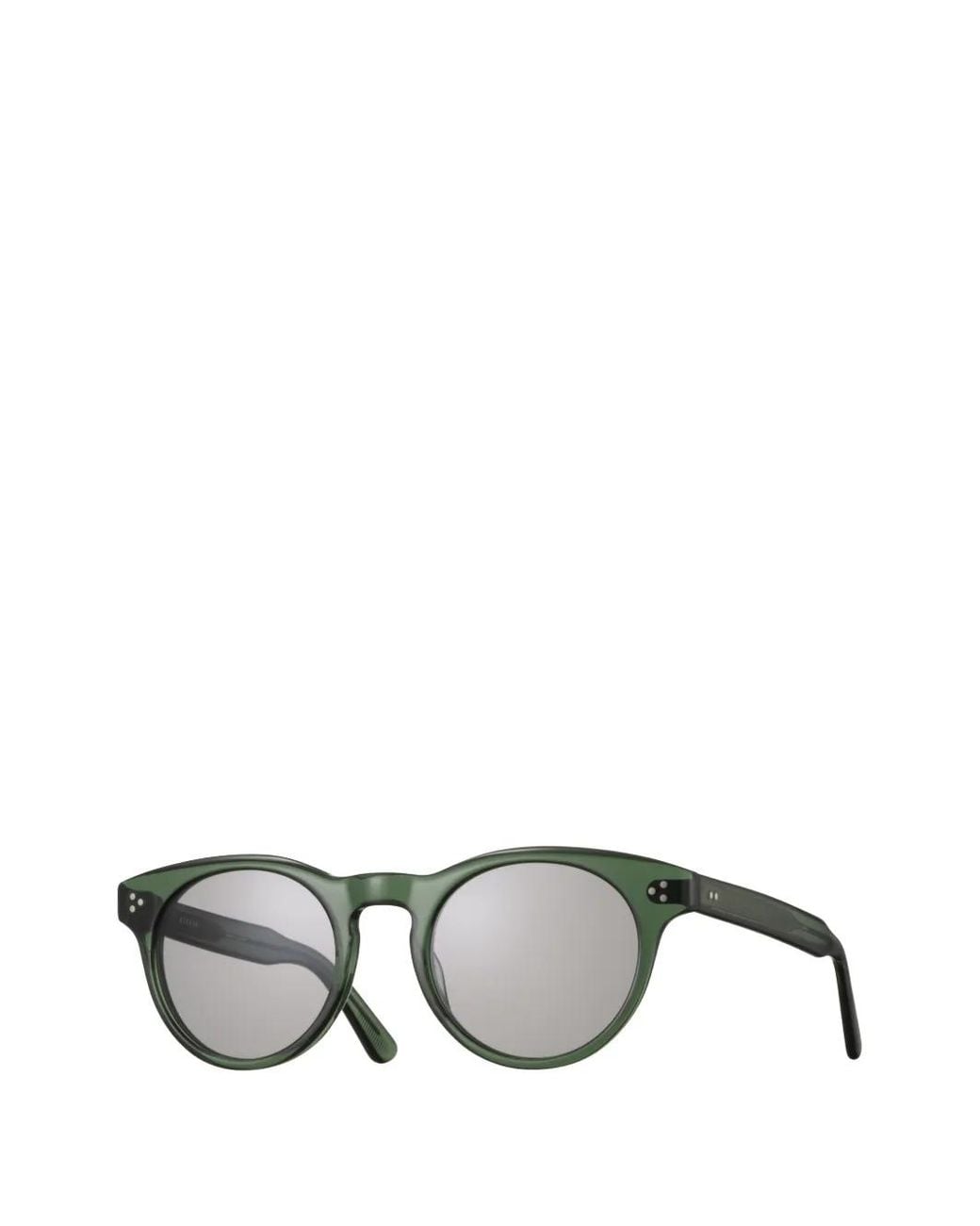 Eyevan 7285 Gray Luminous-E Round-Frame Sunglasses