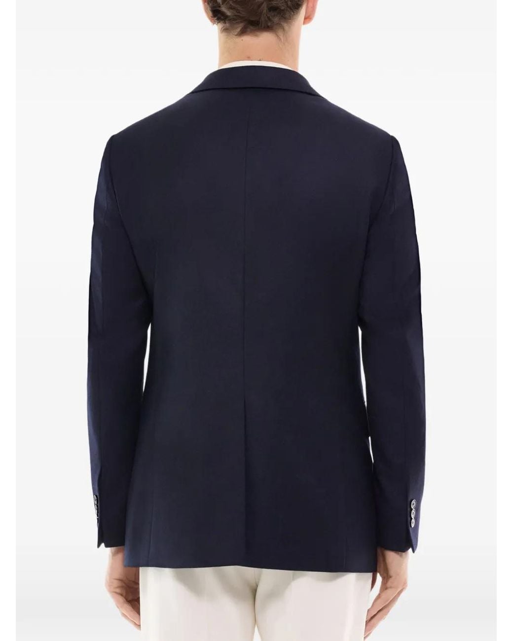 Fursac Blue Single-Breasted Virgin Wool-Blend Blazer for men