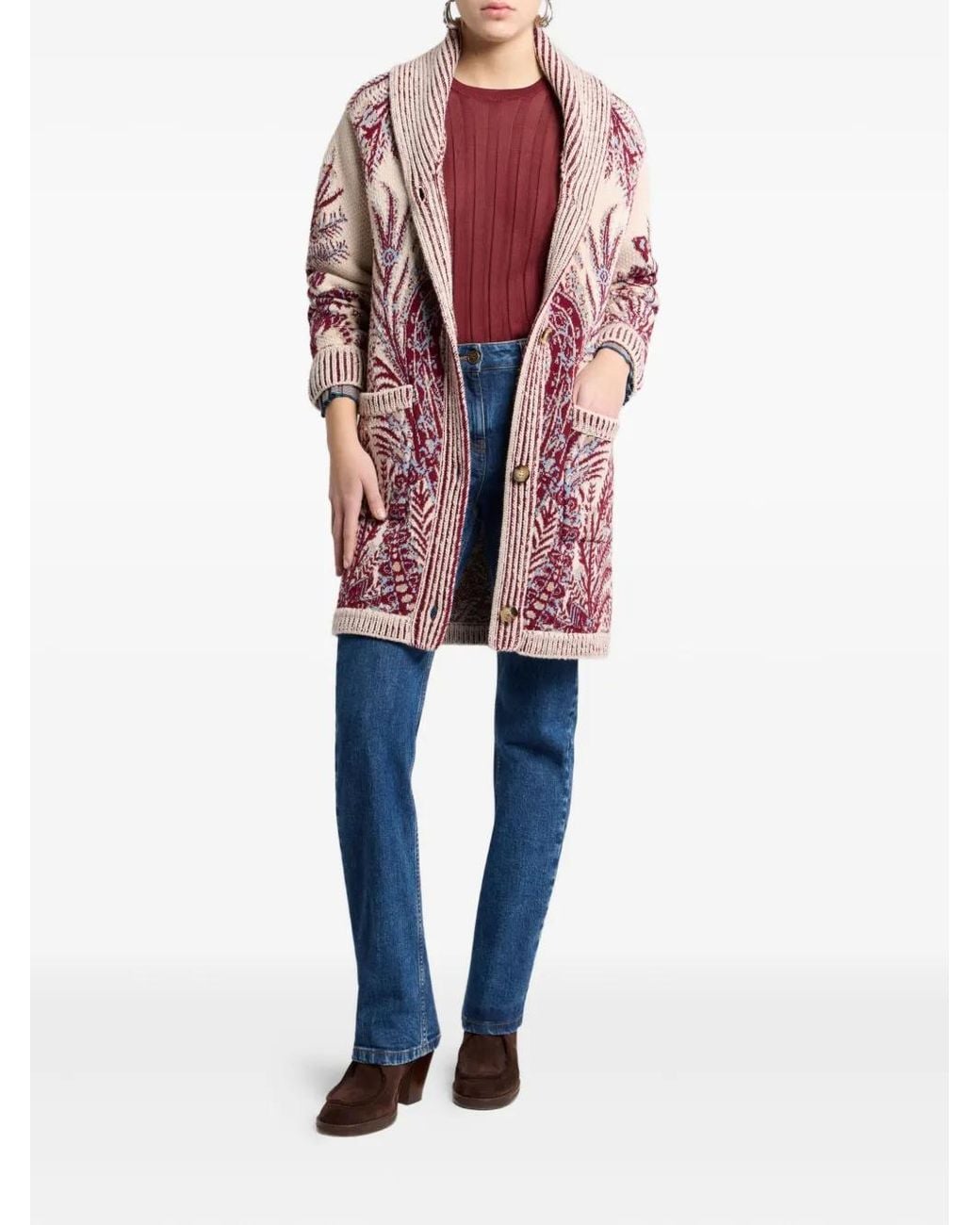 Etro Red Ribbed-Knit Sweater