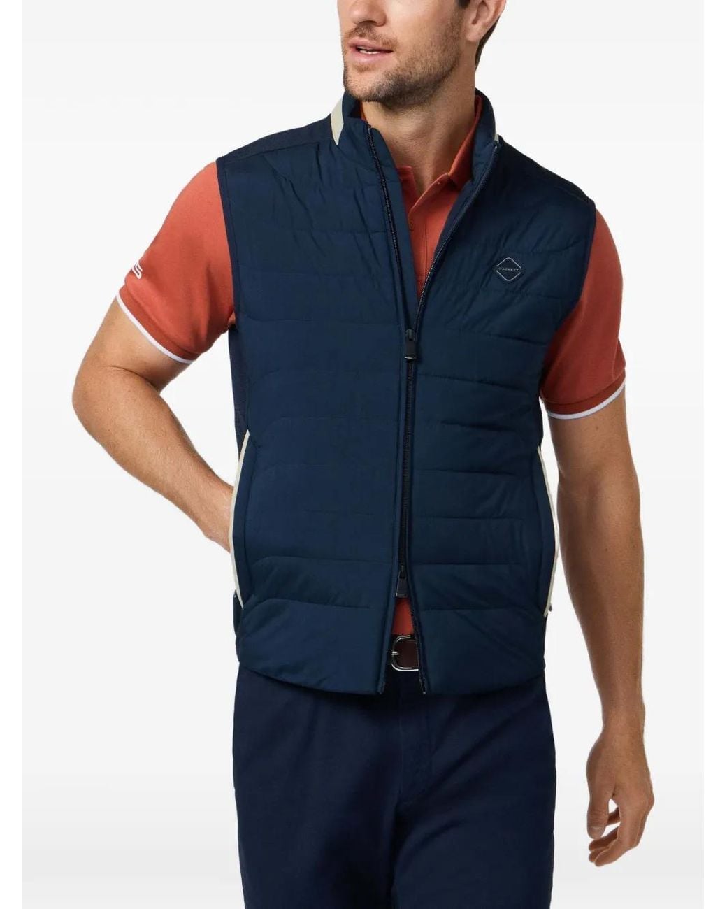 Hackett Blue Hs Quilted Waistcoat for men