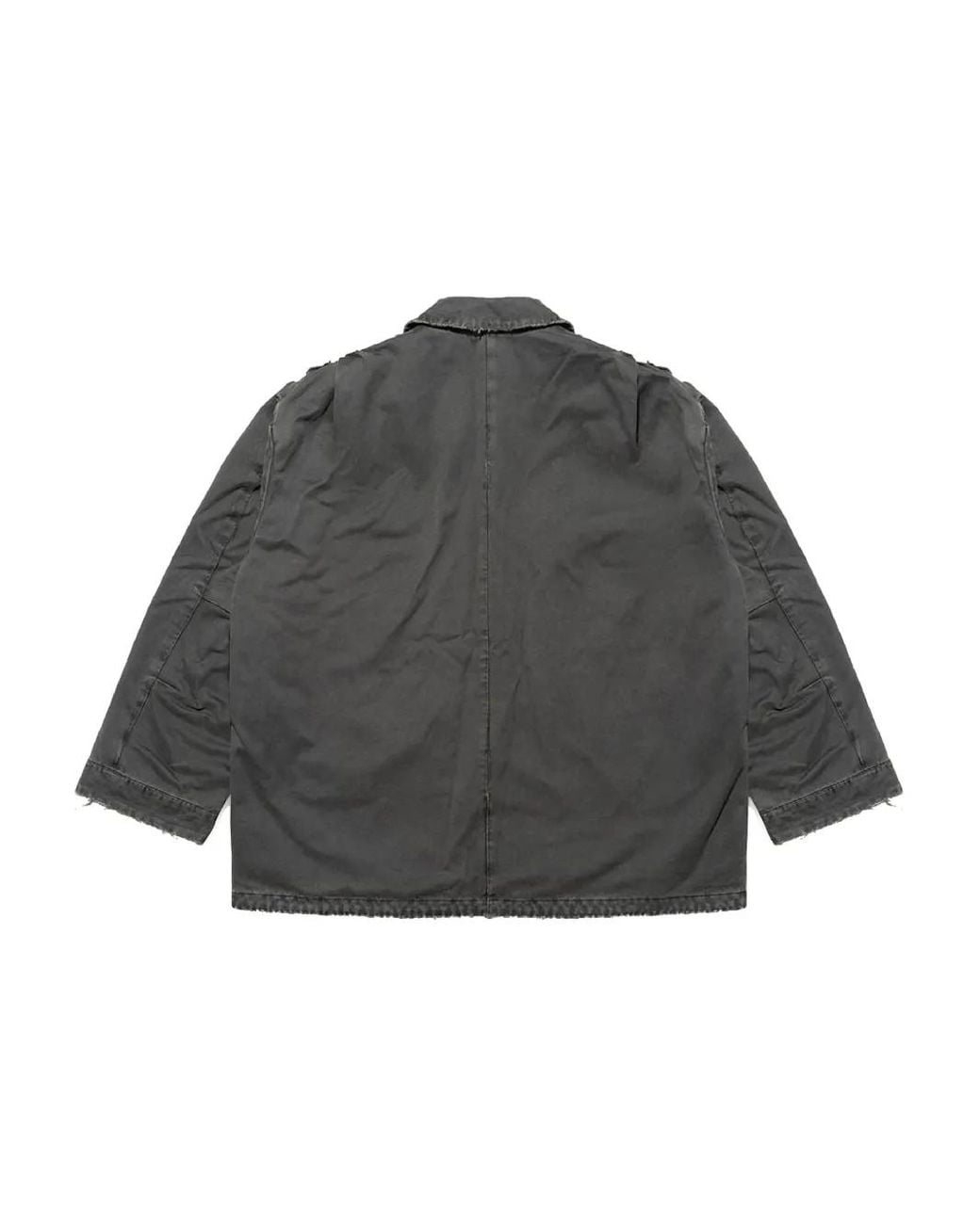Mainless Gray Distressed Cotton Jacket