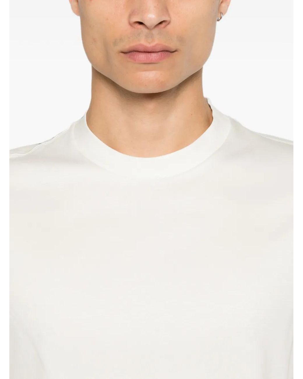 Canali White Crew-Neck T-Shirt for men