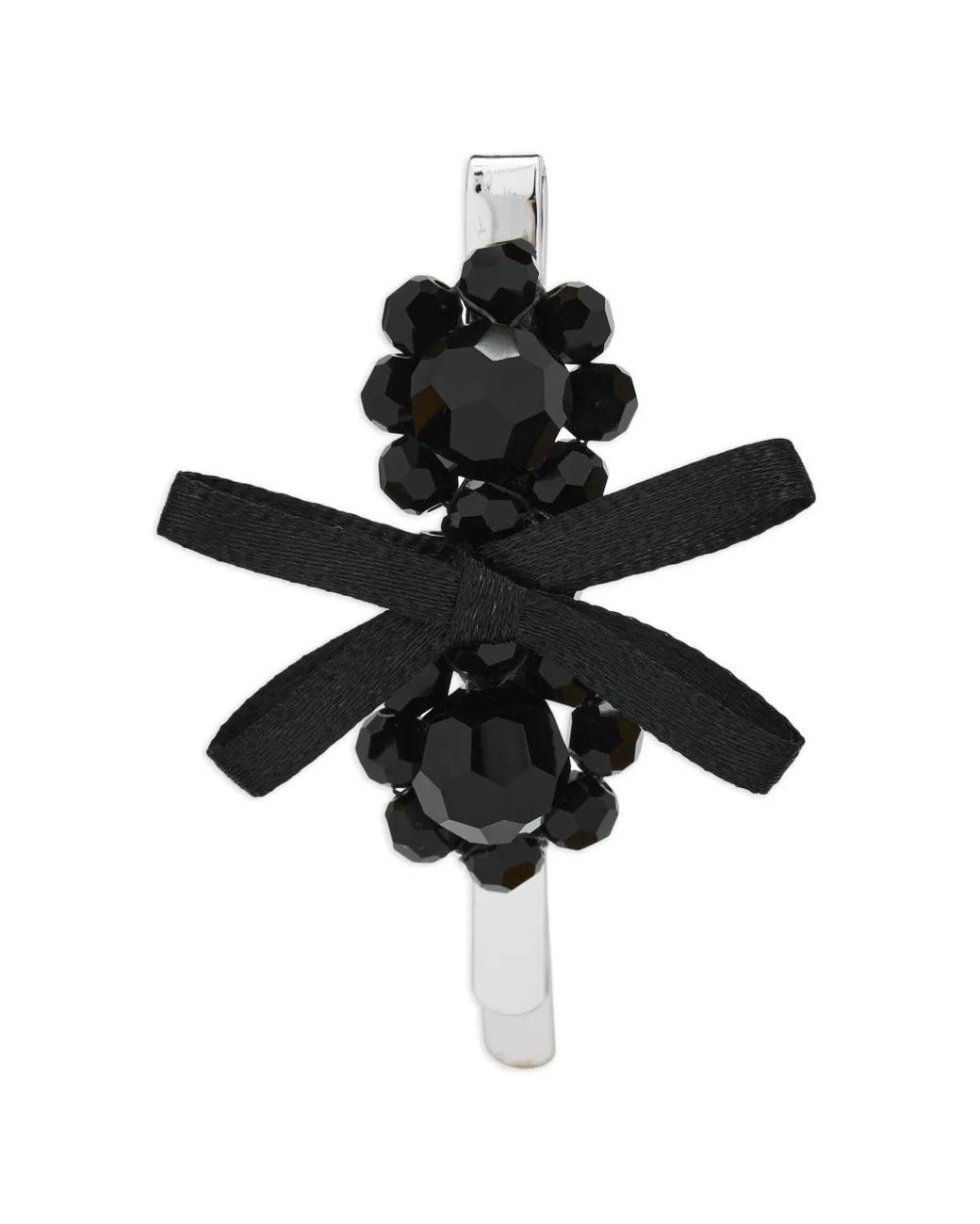 Simone Rocha Black Beaded Bow Hair Accessory