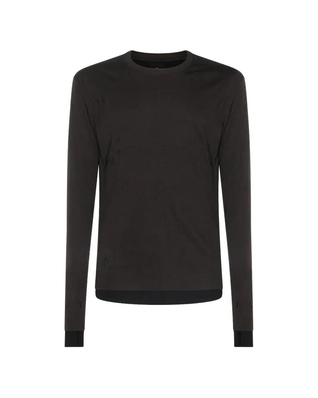 Thom Krom Black T-Shirt À Effet Usé for men