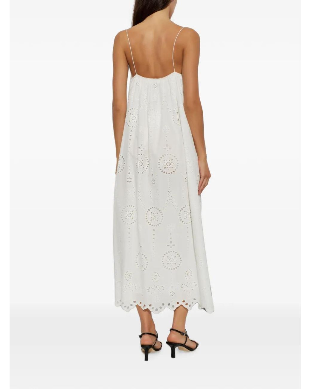 Matteau White Broderie Cami Midi Dress