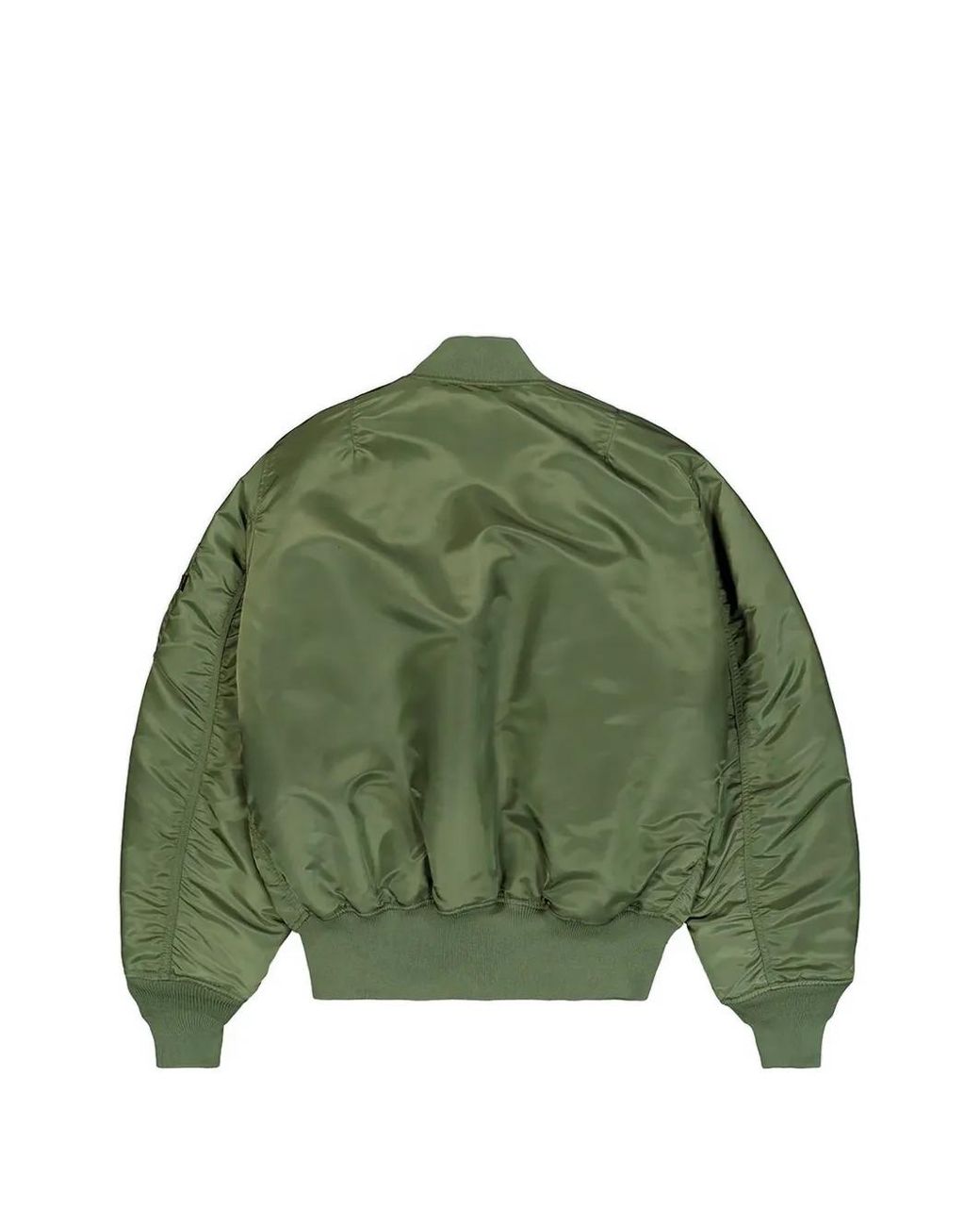 Alpha Industries Green Ma-1 Heritage Logo-Tag Bomber Jacket