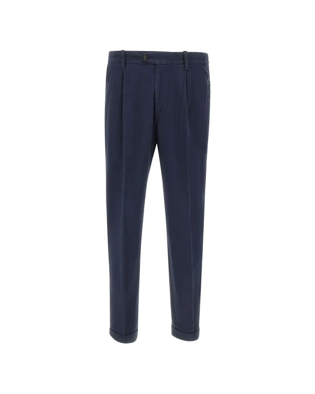 Devore Blue Pleated Trousers for men