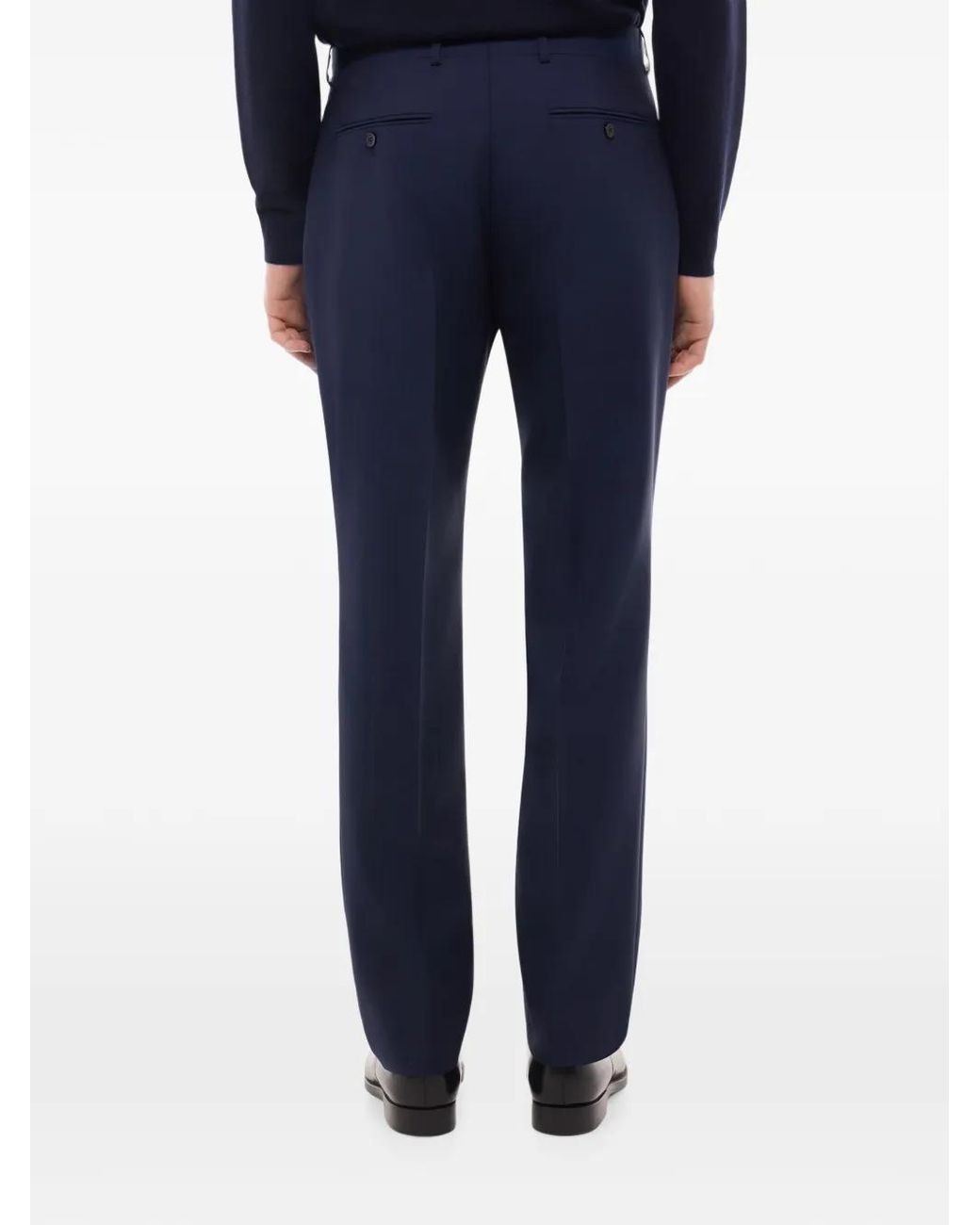 Fursac Blue Pressed-Crease Tailored Trousers for men