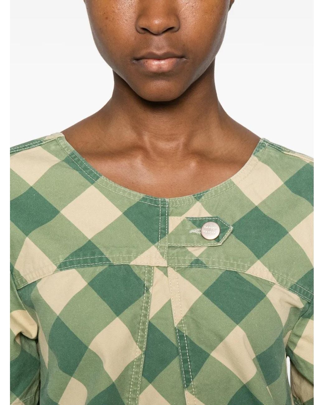 Damson Madder Green Checked Mini Dress