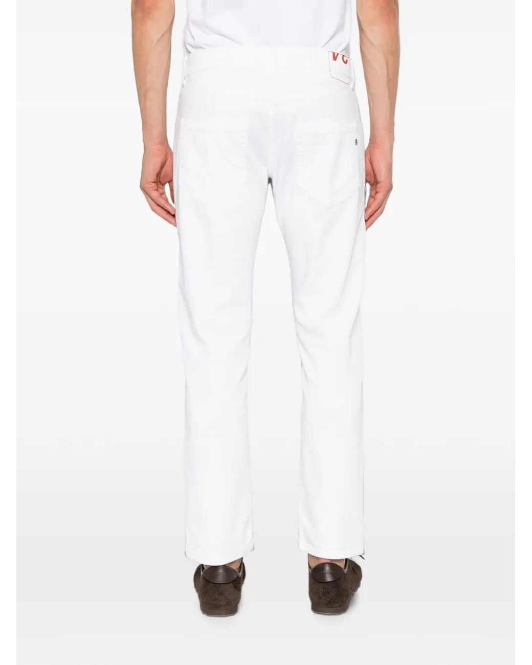 Dondup White Mius Distressed Jeans for men