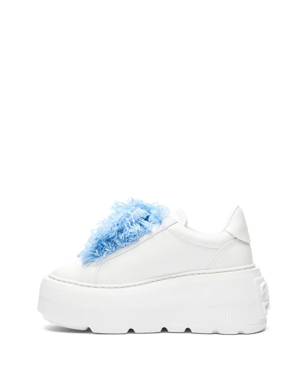 Casadei White Nexus Sneaker With Fluffy Yarn Lace