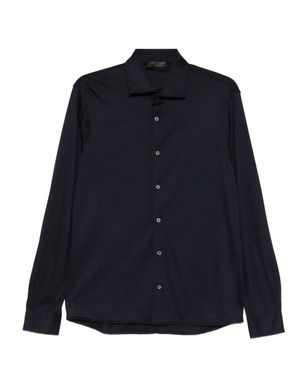 Dell'Oglio Blue Chemise À Boutonnière Sur Le Devant for men