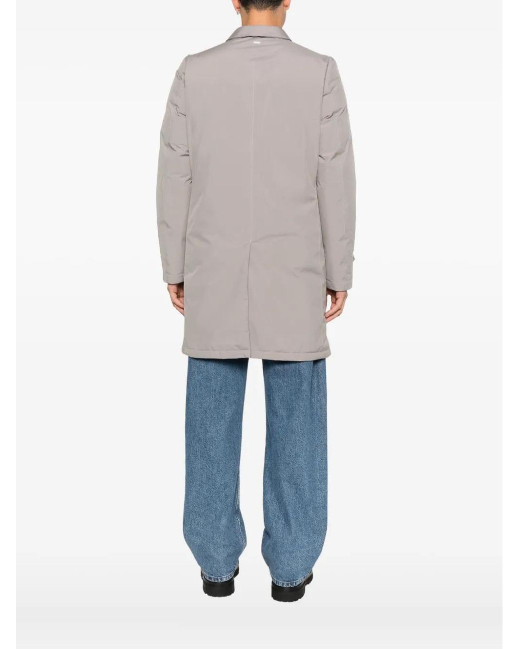 Herno Gray Buttoned Coat for men