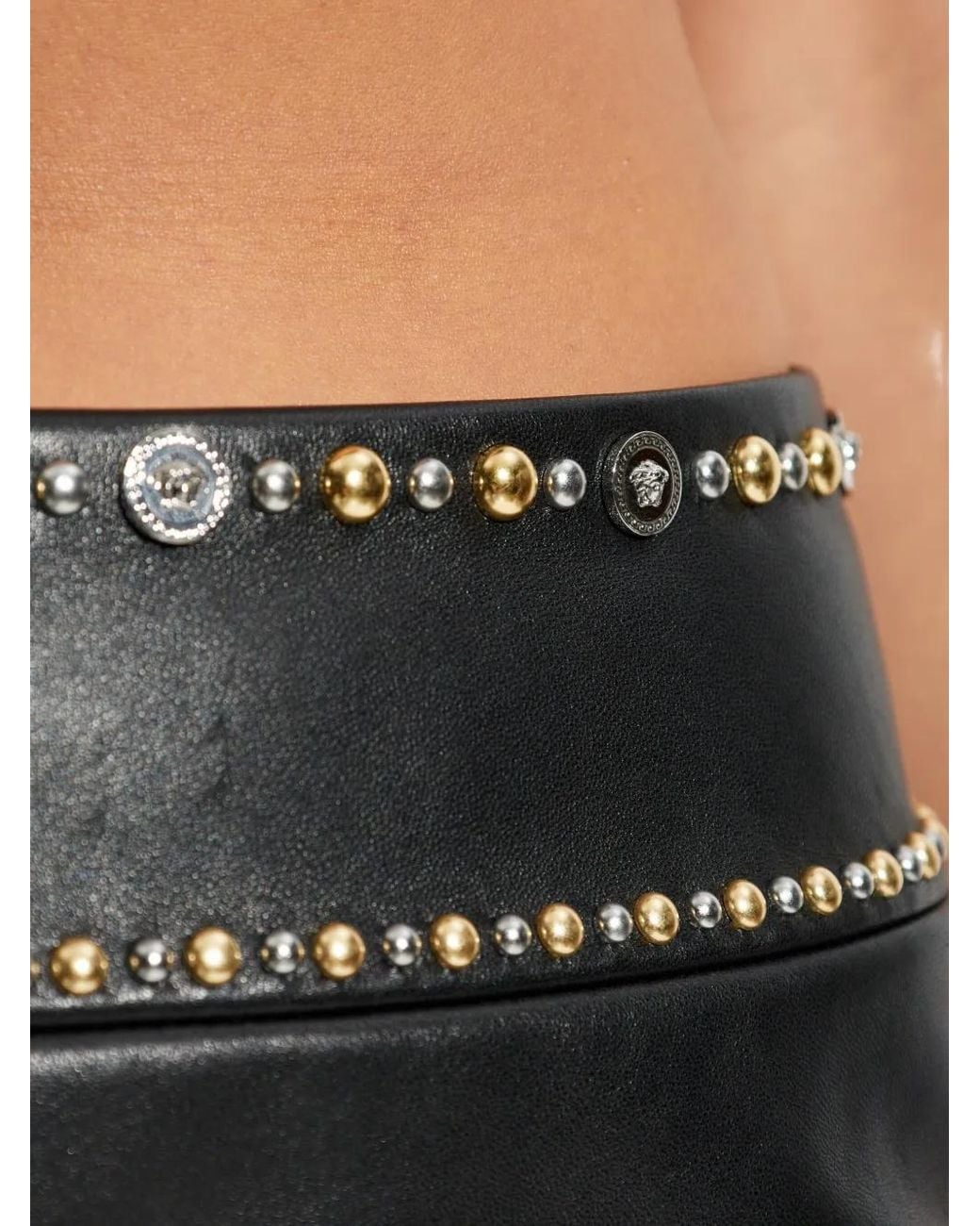 Versace Mini-Rok Verfraaid Met Studs in het Black