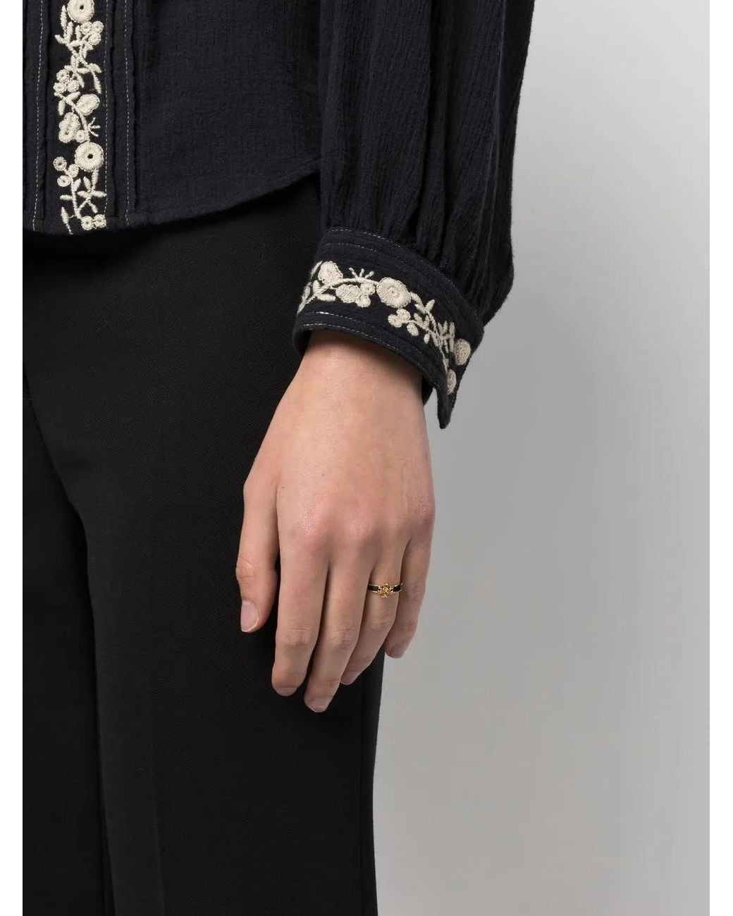 Tory Burch Metallic Icon Enamel Ring
