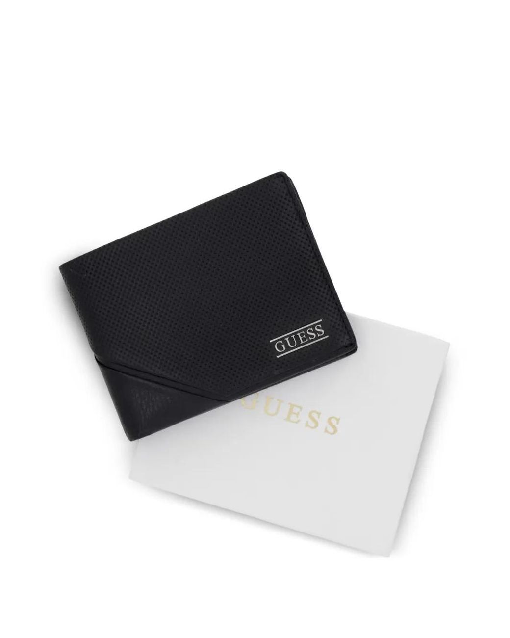Guess Black Boston Perforated Leather Wallet for men