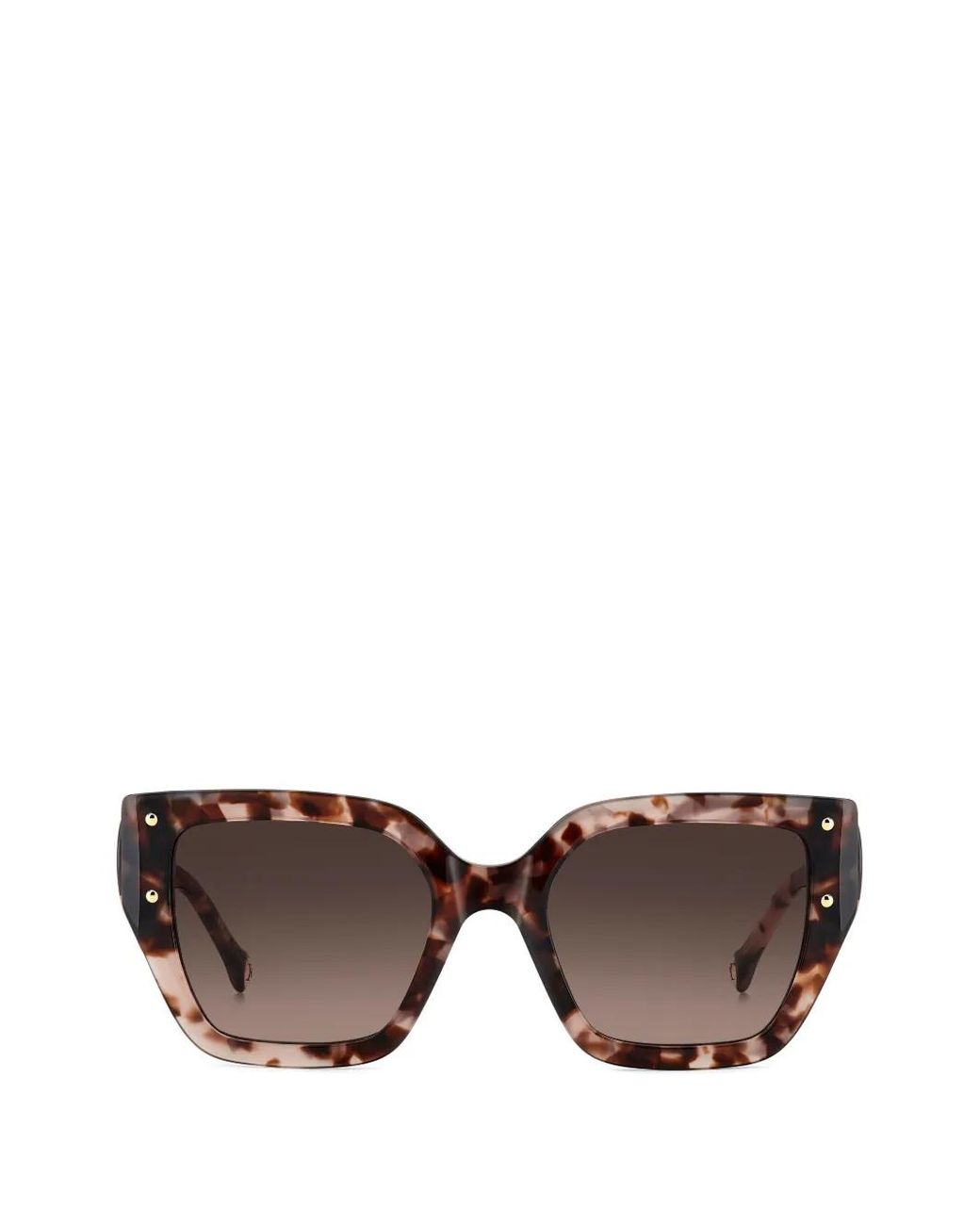 Carolina Herrera Brown Geometric-Frame Sunglasses