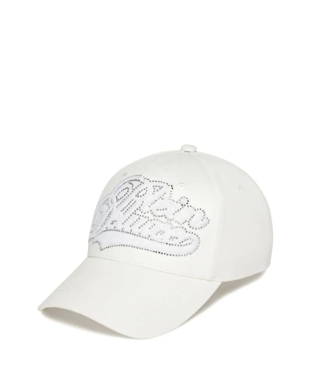 Philipp Plein White Rhinestone-Embellished Baseball Cap