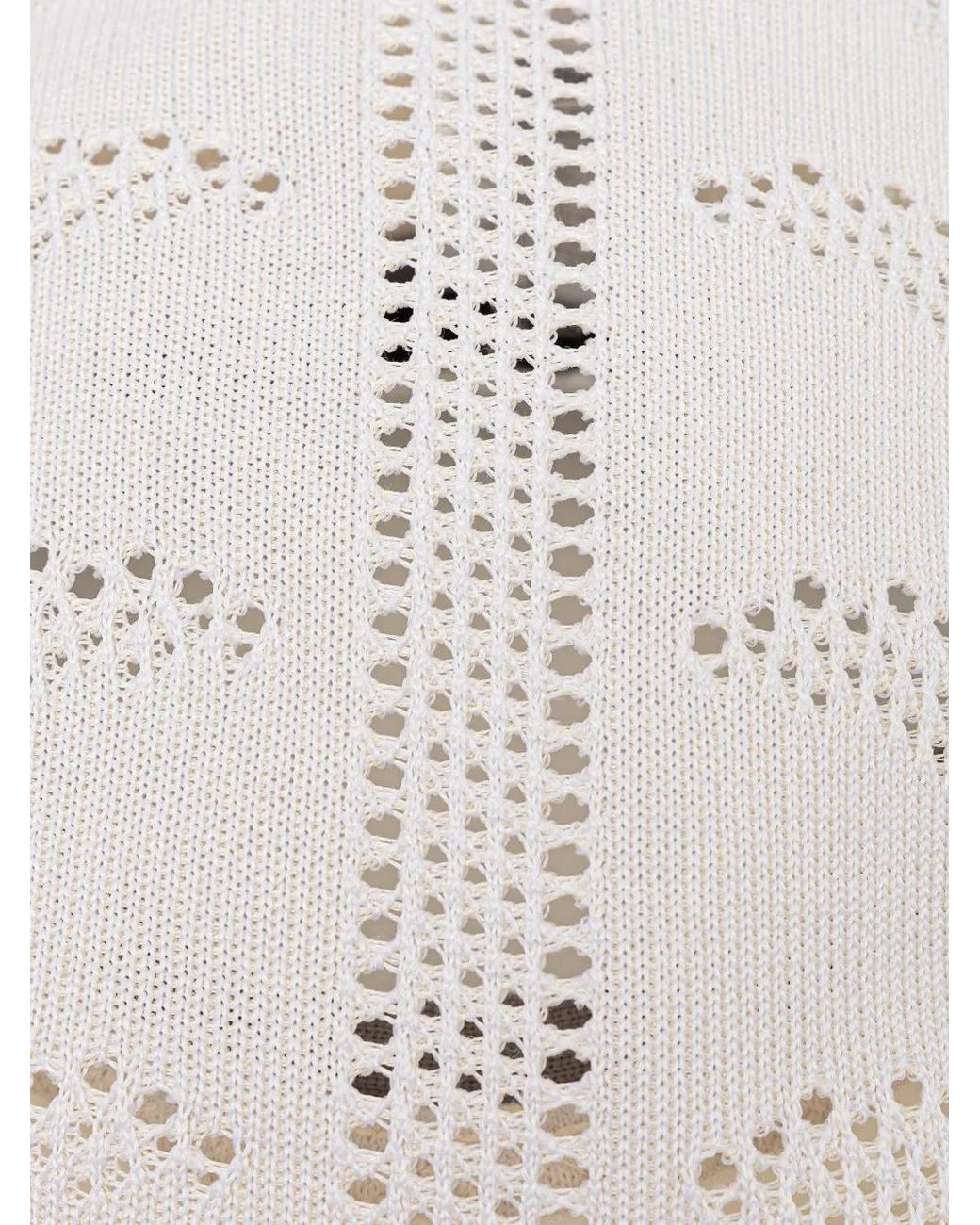 Kangol White Baseballkappe Mit Lochstrickmuster