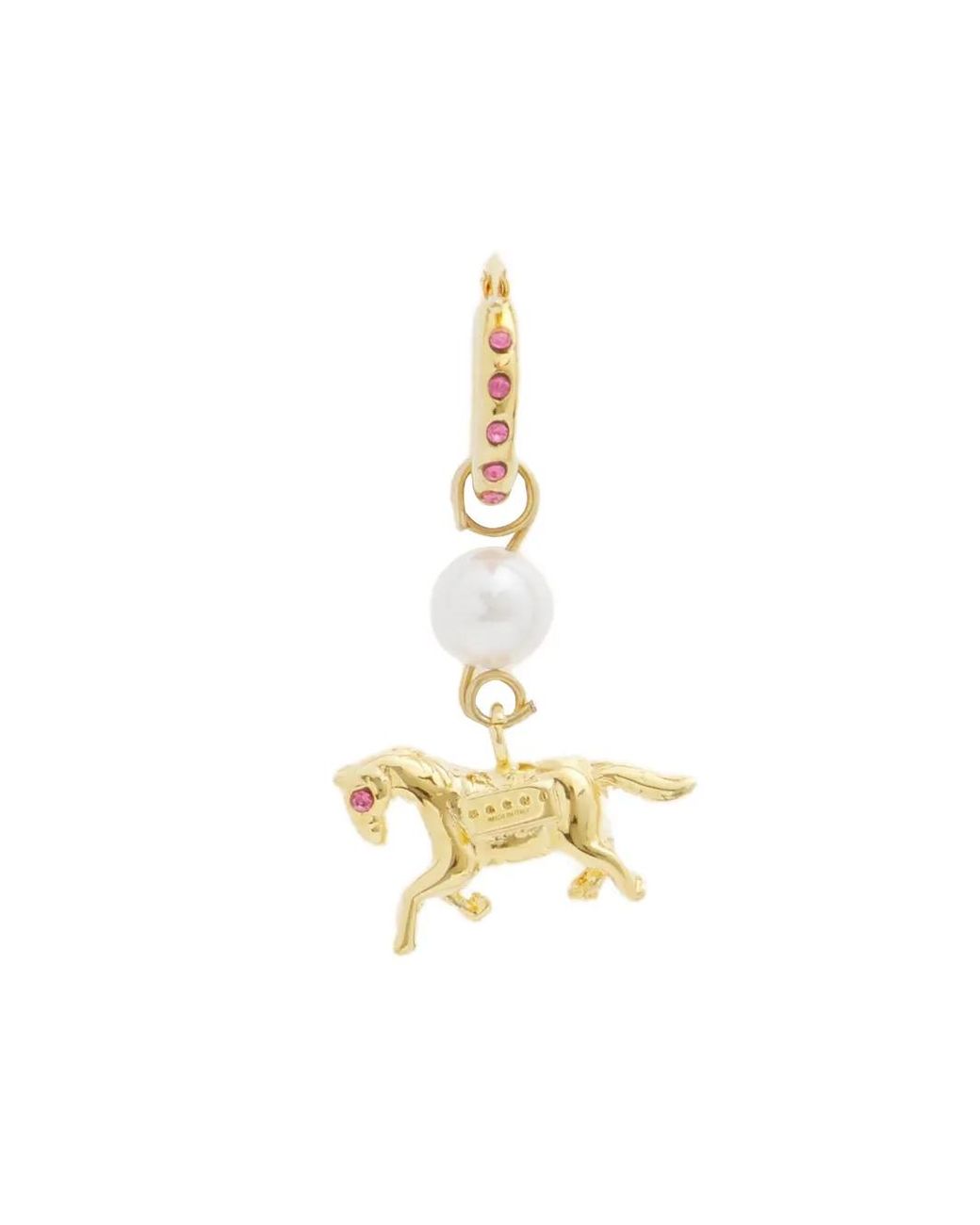 Marni Metallic Horse-Pendant Hoop-Earrings