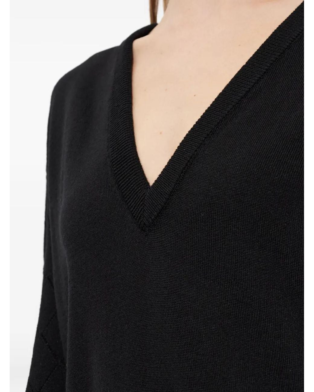 Balmain Black Pullover Mit Rautenmuster