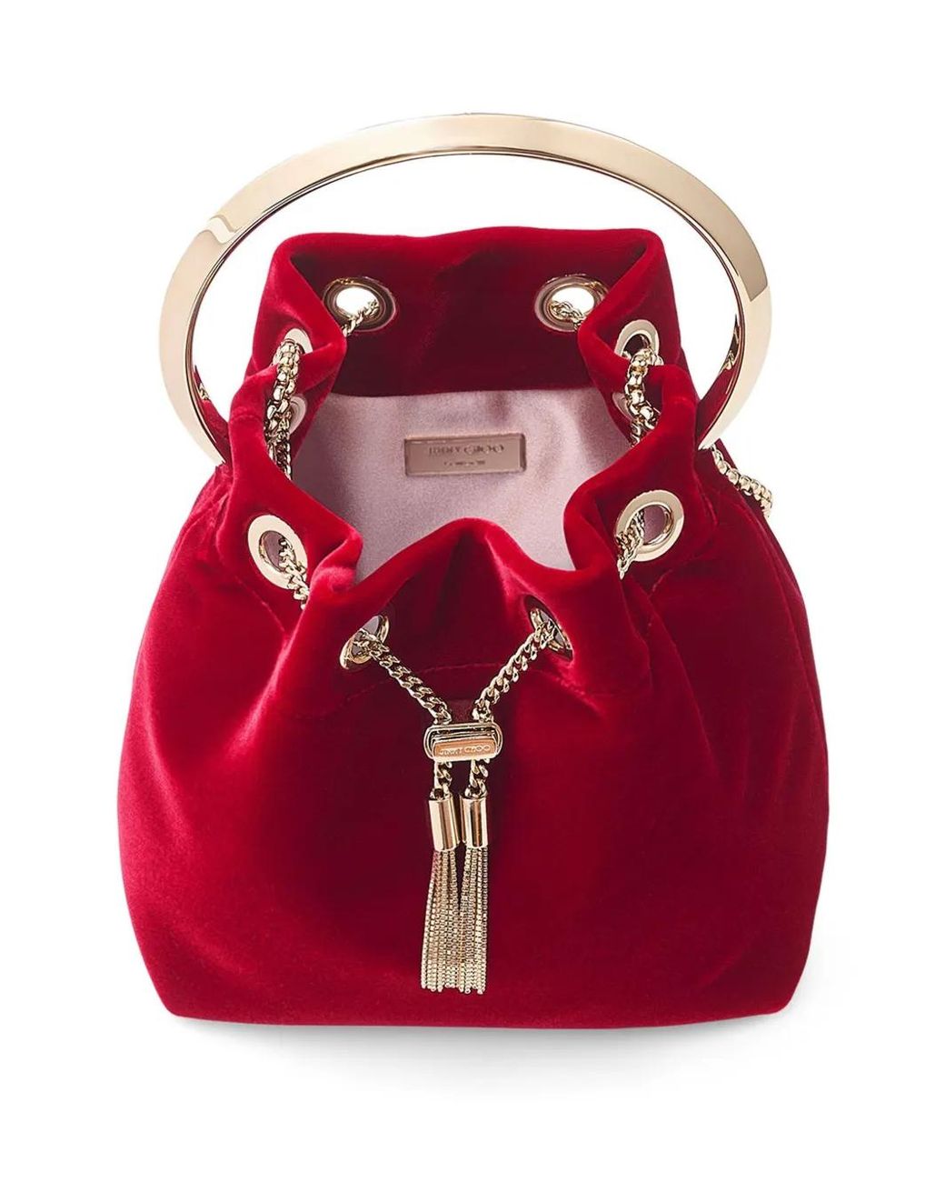 Jimmy Choo Red Bon Bon Bucket Bag