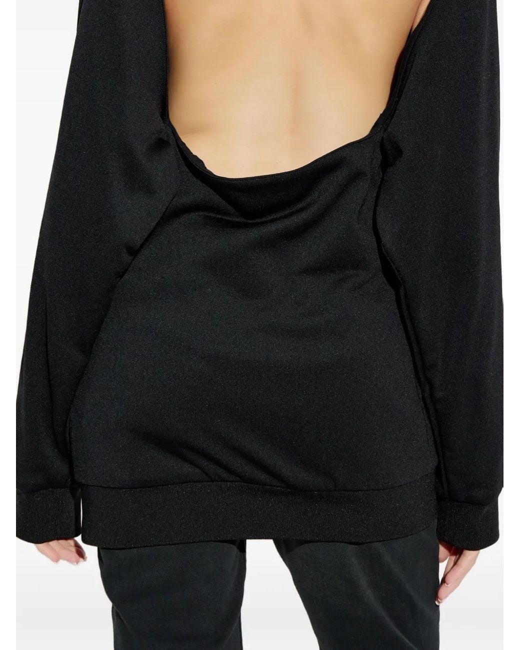 Balenciaga Black Logo-Print Cut-Out Sweatshirt