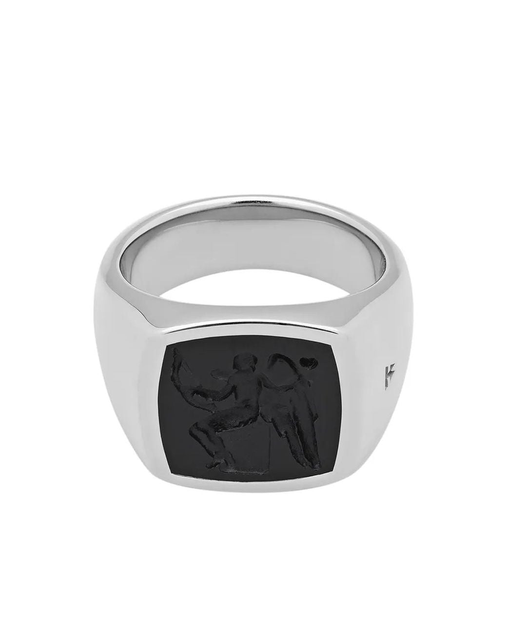 Tom Wood Gray Cushion Eros Onyx-Embellished Ring for men