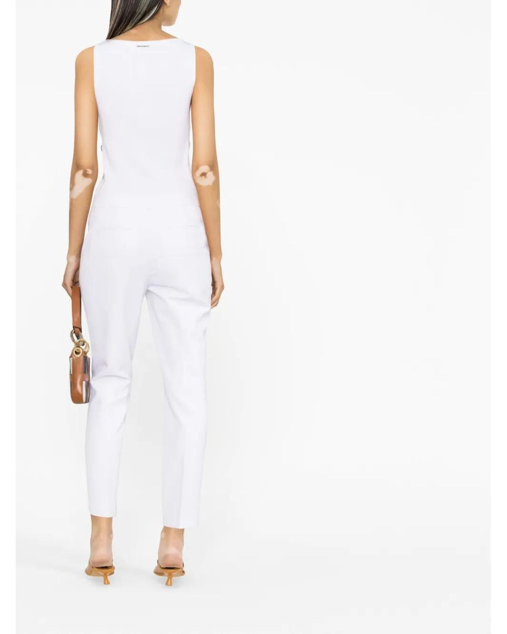 MICHAEL Michael Kors White Mid-Rise Slim Trousers