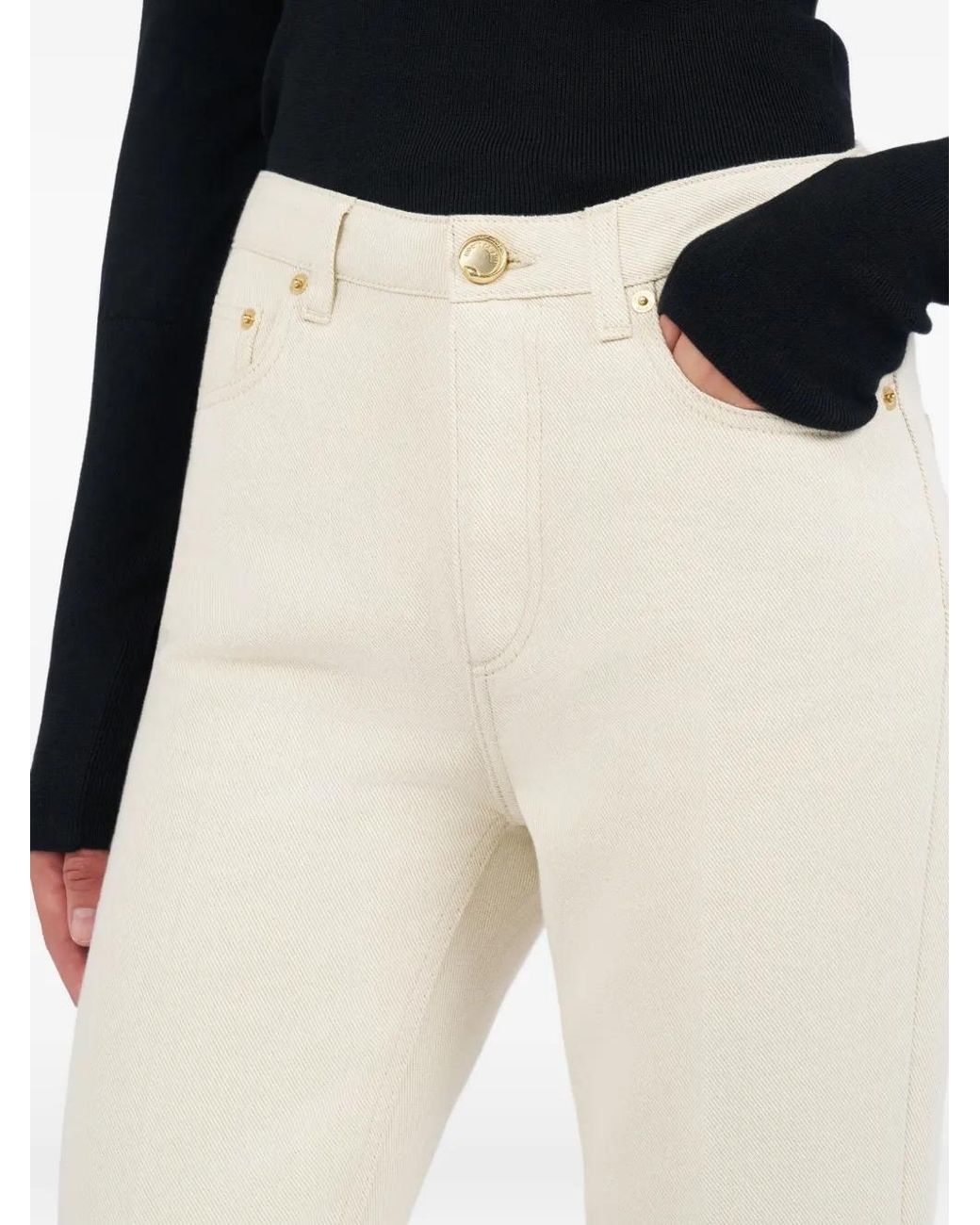 Roberto Cavalli White Jean Évasé À Patch Logo