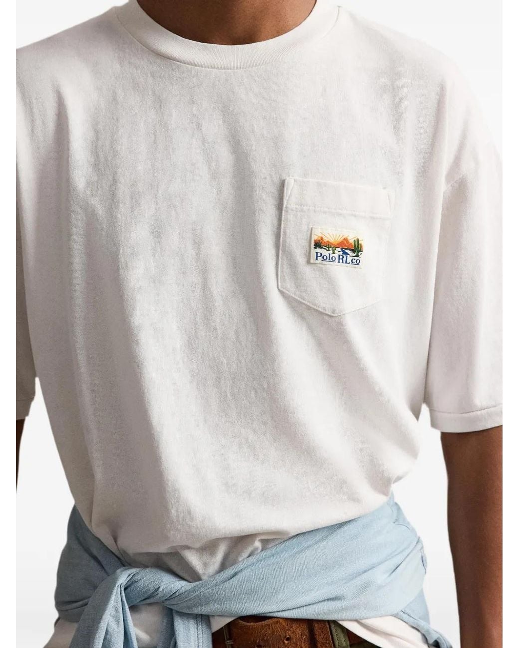 Polo Ralph Lauren White T-Shirt Ample À Imprimé Graphique for men