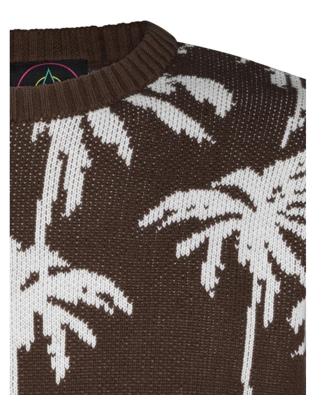 Mauna Kea Black Palm-Tree-Intarsia Sweater for men