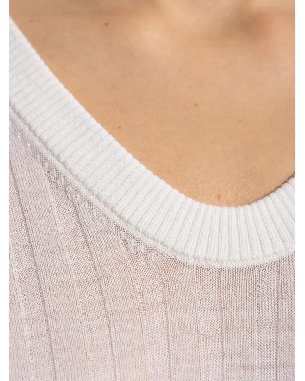 IRO White Ribbed Wool Top