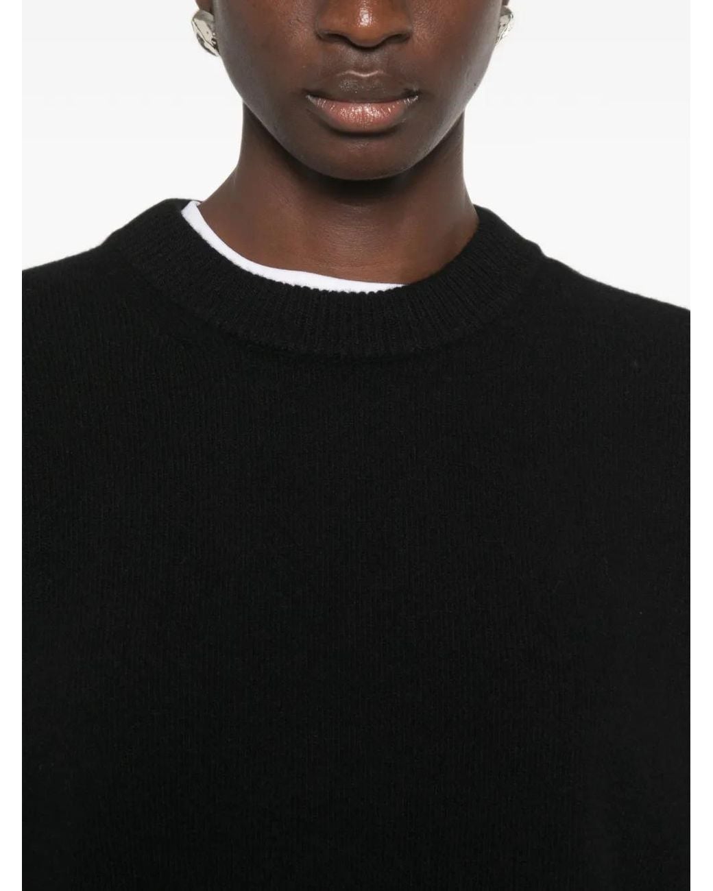 Rohe Black Crew Neck Drop-Shoulder Sweater