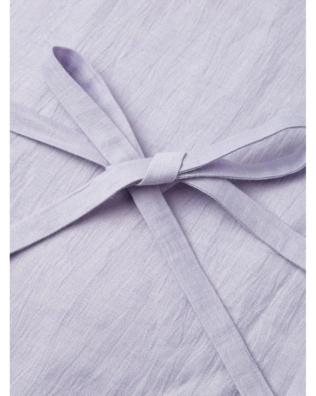 Shanghai Tang Purple Tie-Detail Shirt