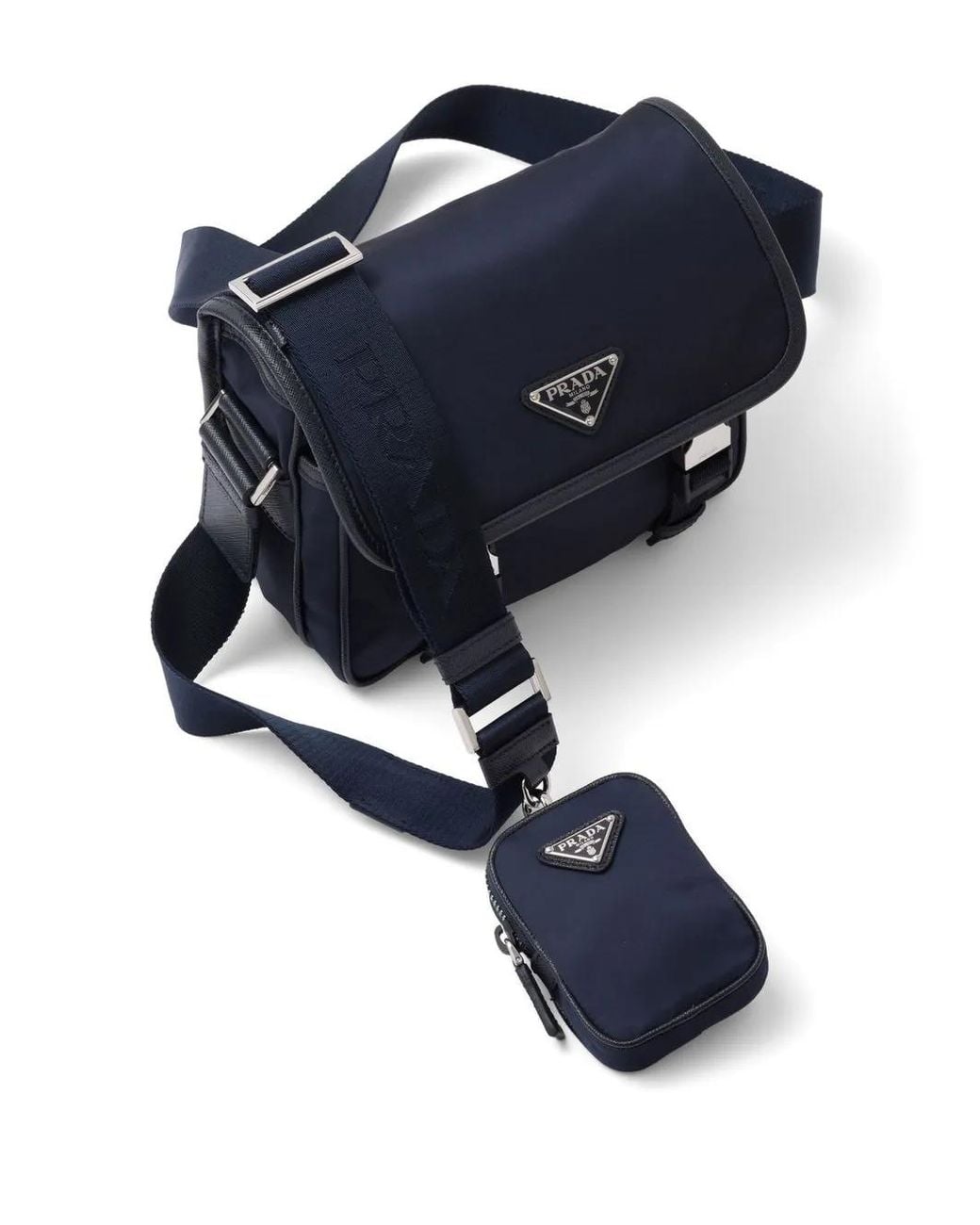 Prada Blue Re-Nylon Shoulder Bag for men