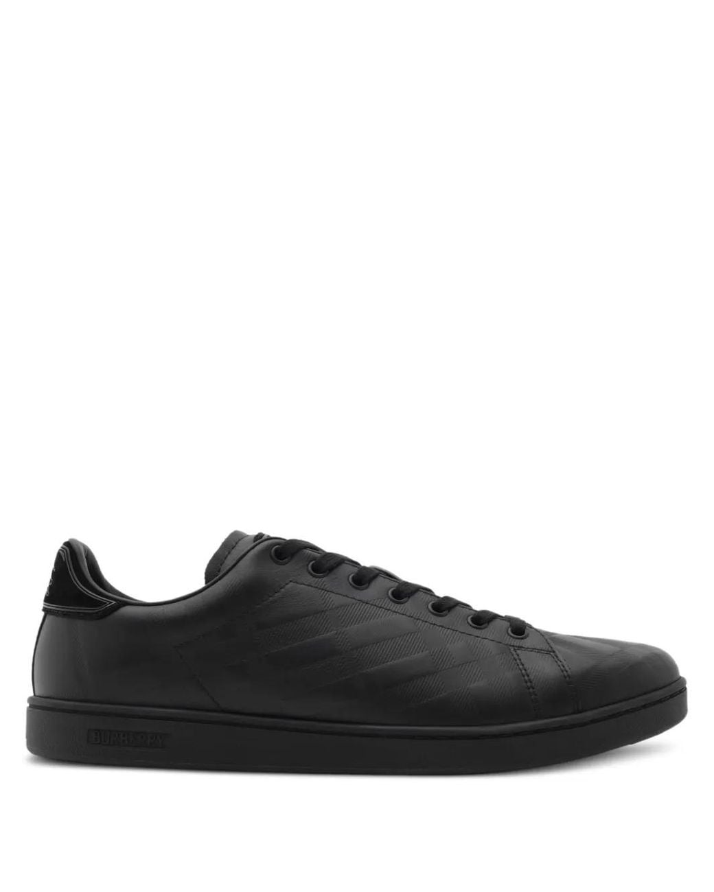 Burberry Black Embossed Check Leather Set Sneakers for men